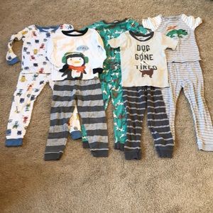 5 pair of carters toddler PJs